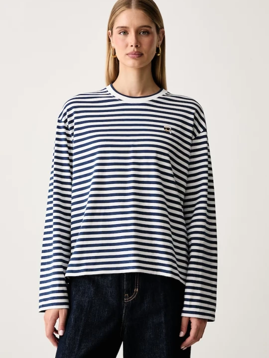 Zdjęcie produktu Karl Lagerfeld longsleeve damski bawełniany granatowy