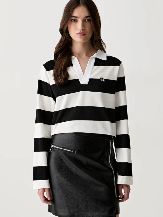 Zdjęcie produktu Karl Lagerfeld longsleeve damski bawełniany IKON czarny