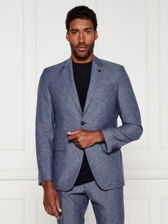 Zdjęcie produktu Karl Lagerfeld Marynarka CLEVER | Regular Fit | z dodatkiem lnu granatowy