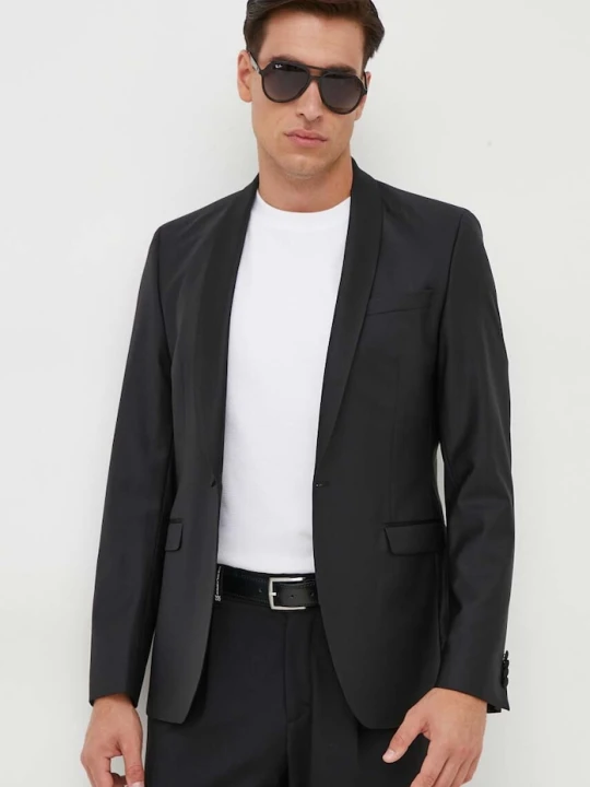 Zdjęcie produktu Karl Lagerfeld marynarka wełniana czarny