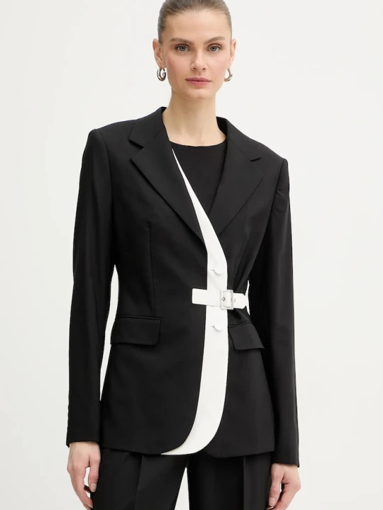 Zdjęcie produktu Karl Lagerfeld marynarka z dodatkiem wełny BW ESSENTIAL czarny