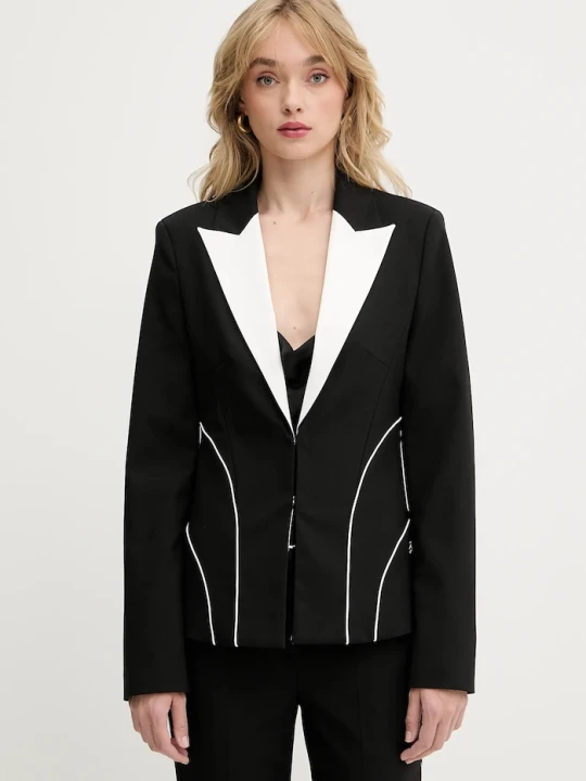 Zdjęcie produktu Karl Lagerfeld marynarka z domieszką wełny czarny