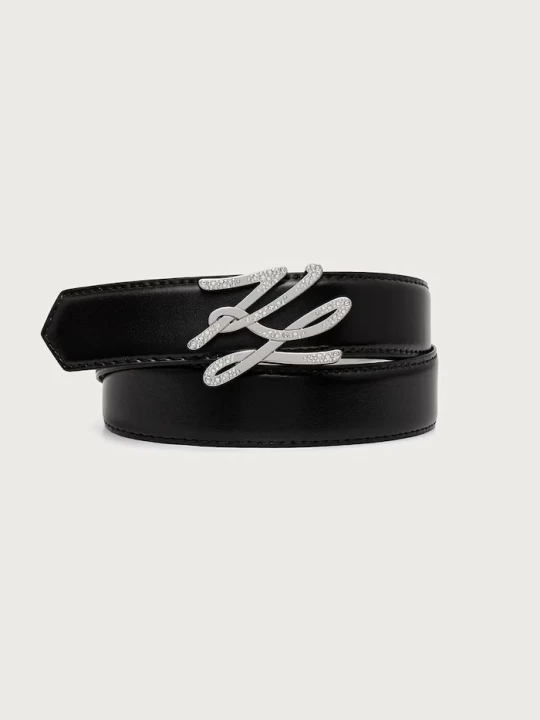 Zdjęcie produktu Karl Lagerfeld pasek dwustronny damski skórzany czarny