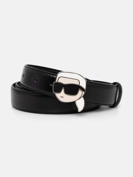 Zdjęcie produktu Karl Lagerfeld pasek skórzany IKON czarny