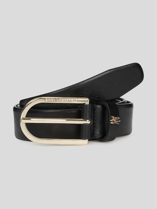 Zdjęcie produktu Karl Lagerfeld pasek skórzany K/AUTOGRAPH czarny