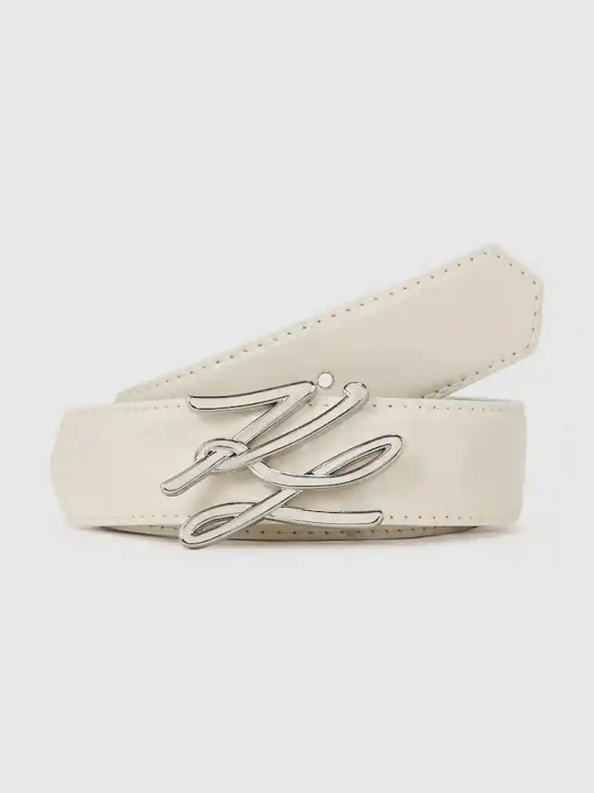 Zdjęcie produktu Karl Lagerfeld pasek skórzany dwustronny K/AUTOGRAPH beżowy