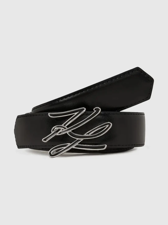 Zdjęcie produktu Karl Lagerfeld pasek skórzany dwustronny K/AUTOGRAPH czarny