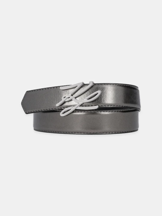 Zdjęcie produktu Karl Lagerfeld pasek skórzany dwustronny szary