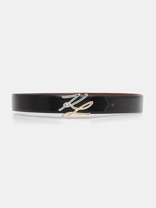 Zdjęcie produktu Karl Lagerfeld pasek dwustronny damski skórzany K/AUTOGRAPH czarny
