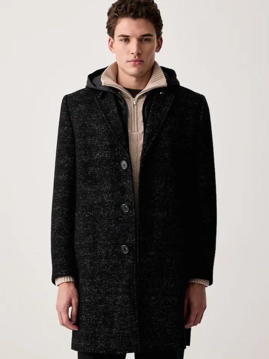 Zdjęcie produktu Karl Lagerfeld płaszcz męski z wełną czarny