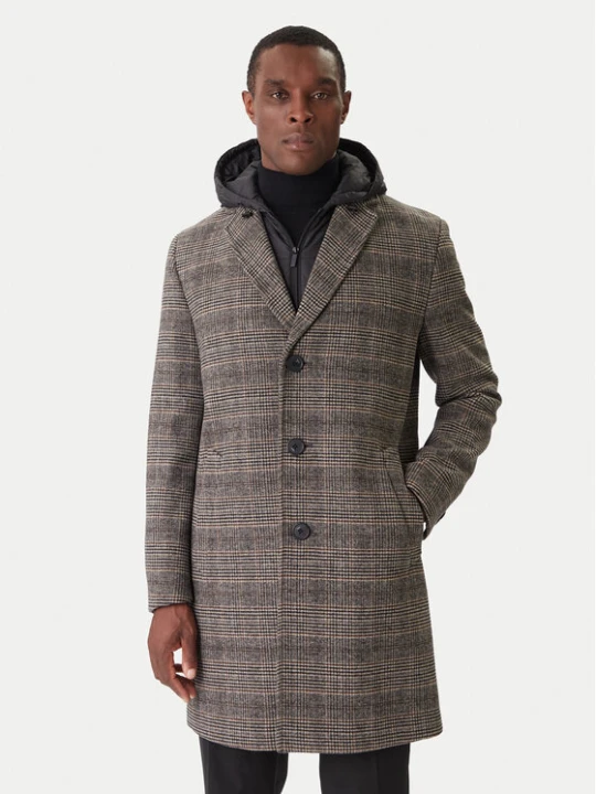 Zdjęcie produktu KARL LAGERFELD Płaszcz wełniany 455733 554755 Szary Regular Fit