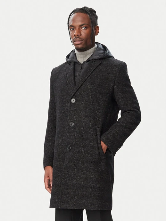 Zdjęcie produktu KARL LAGERFELD Płaszcz wełniany 455733 564755 Czarny Regular Fit