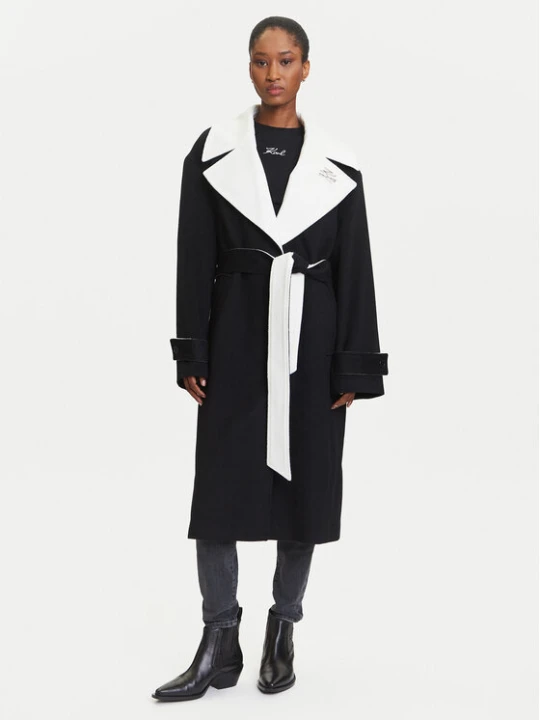 Zdjęcie produktu KARL LAGERFELD Płaszcz wełniany A3W15010 Czarny Regular Fit