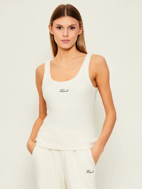 Zdjęcie produktu Karl Lagerfeld Polarowy top | Slim Fit ecru