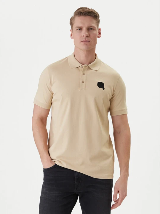 Zdjęcie produktu KARL LAGERFELD Polo 745015 562231 Beżowy Regular Fit