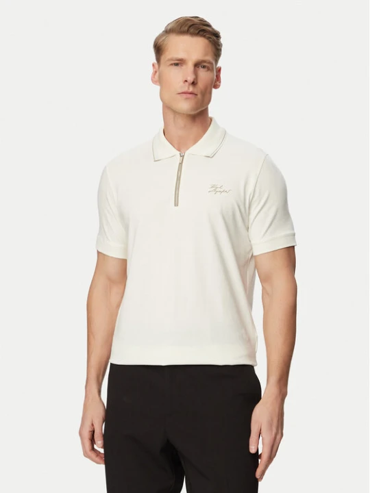 Zdjęcie produktu KARL LAGERFELD Polo 745021 562221 Kremowy Regular Fit