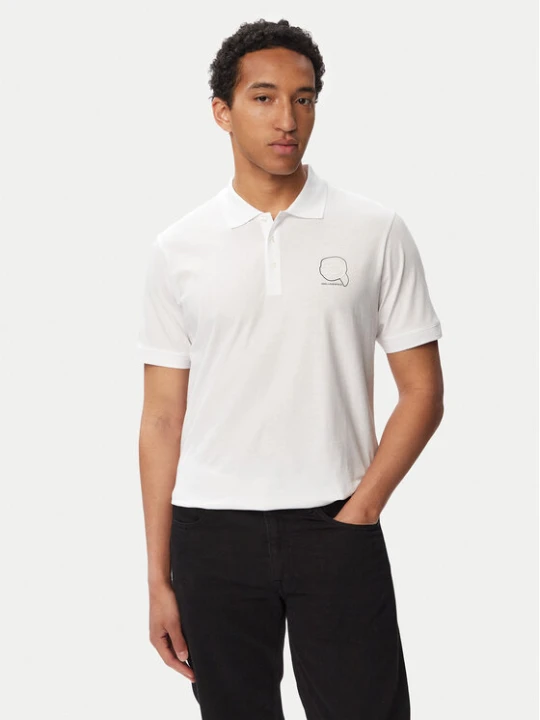 Zdjęcie produktu KARL LAGERFELD Polo 745025 563224 Biały Regular Fit