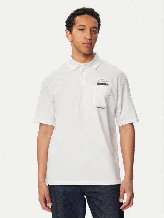 Zdjęcie produktu KARL LAGERFELD Polo 745127 561225 Biały Regular Fit