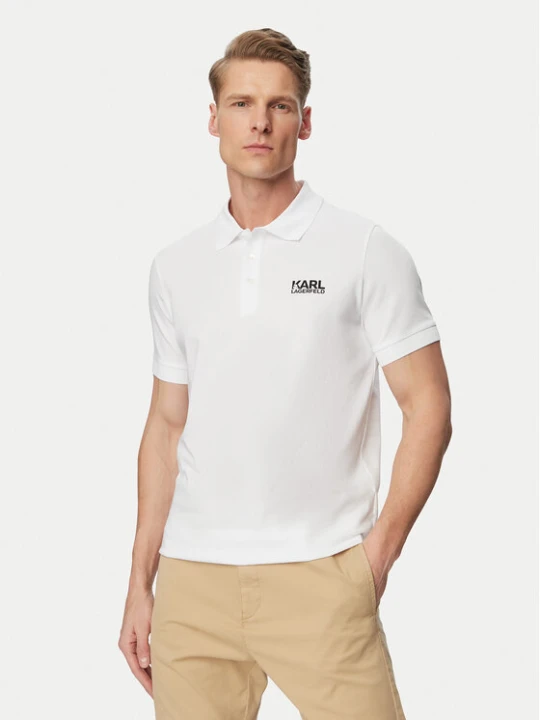 Zdjęcie produktu KARL LAGERFELD Polo 745780 500235 Biały Regular Fit