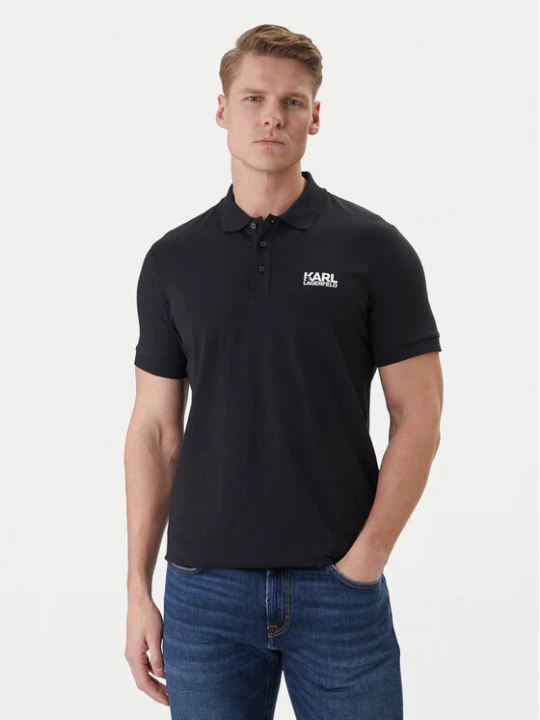 Zdjęcie produktu KARL LAGERFELD Polo 745780 562235 Granatowy Regular Fit