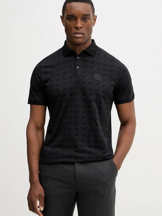 Zdjęcie produktu Karl Lagerfeld polo bawełniane czarny