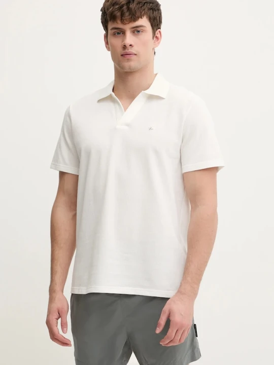 Zdjęcie produktu Karl Lagerfeld polo bawełniane KL METAL beżowy