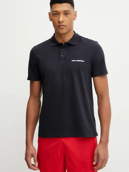 Zdjęcie produktu Karl Lagerfeld polo bawełniane granatowy