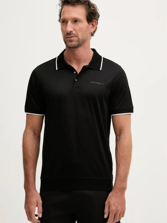 Zdjęcie produktu Karl Lagerfeld polo męskie bawełniane czarny