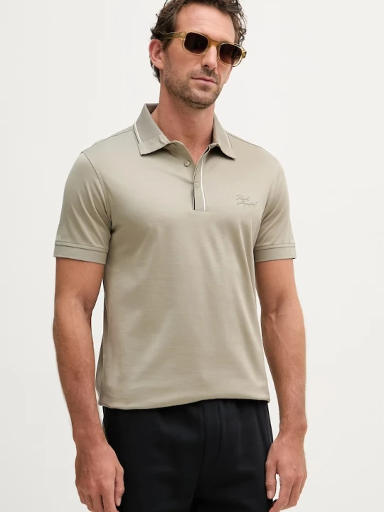 Zdjęcie produktu Karl Lagerfeld polo męskie bawełniane zielony