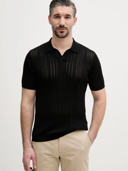 Zdjęcie produktu Karl Lagerfeld polo męskie bawełniane czarny