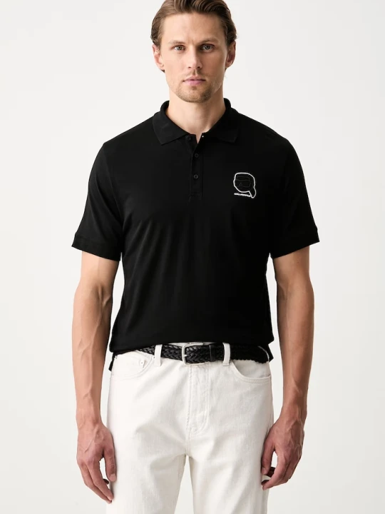 Zdjęcie produktu Karl Lagerfeld polo męskie bawełniane czarny