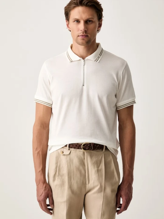 Zdjęcie produktu Karl Lagerfeld polo męskie bawełniane beżowy