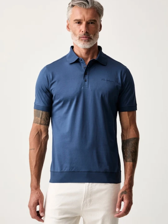 Zdjęcie produktu Karl Lagerfeld polo męskie bawełniane granatowy
