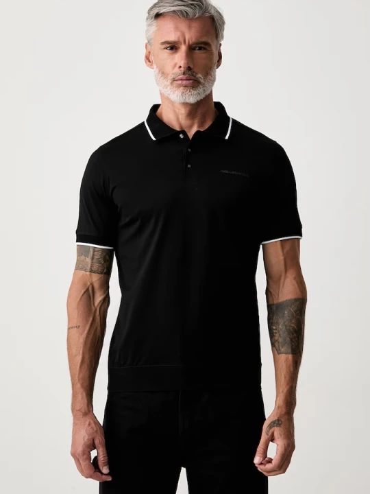 Zdjęcie produktu Karl Lagerfeld polo męskie bawełniane czarny