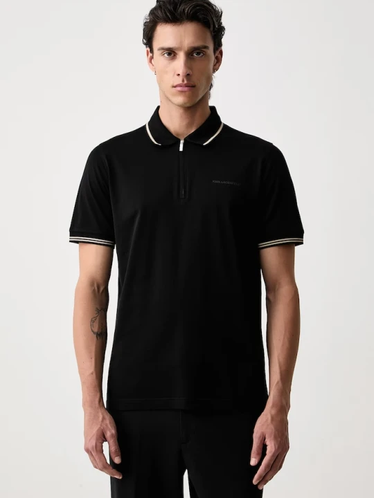 Zdjęcie produktu Karl Lagerfeld polo męskie bawełniane czarny