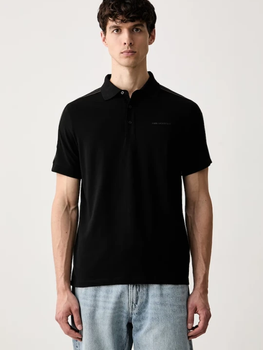 Zdjęcie produktu Karl Lagerfeld polo męskie z bawełną czarny