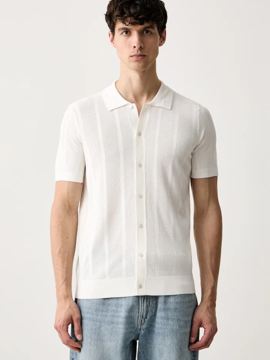 Zdjęcie produktu Karl Lagerfeld polo męskie z wiskozą beżowy