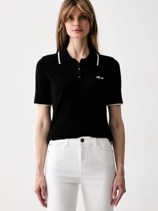 Zdjęcie produktu Karl Lagerfeld polo swetrowe damskie wełniane czarny