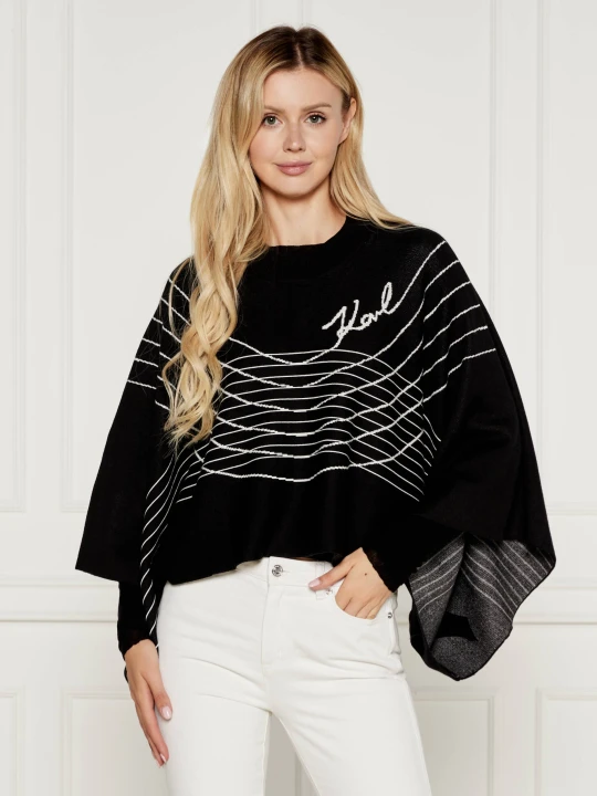 Zdjęcie produktu Karl Lagerfeld Ponczo | Loose fit czarny