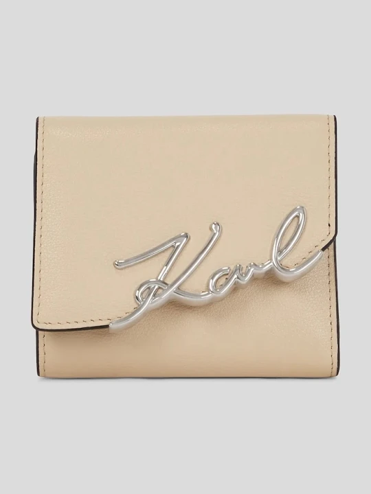 Zdjęcie produktu Karl Lagerfeld portfel skórzany K.SIGNATURE beżowy