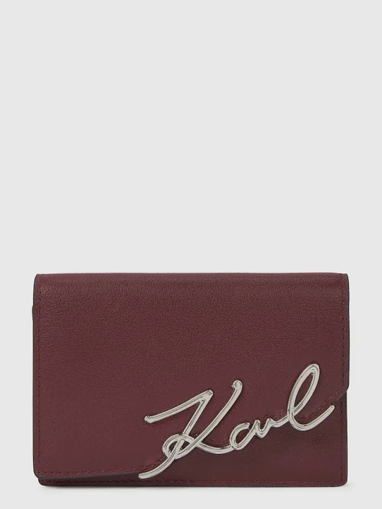Zdjęcie produktu Karl Lagerfeld portfel skórzany K/SIGNATURE bordowy