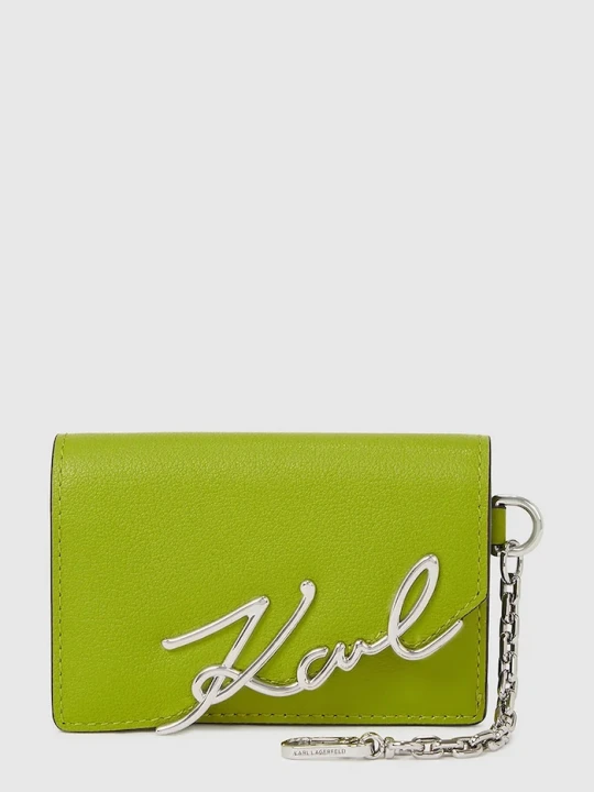 Zdjęcie produktu Karl Lagerfeld portfel skórzany K/SIGNATURE zielony