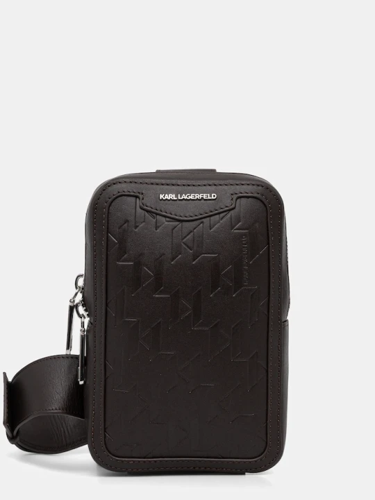 Zdjęcie produktu Karl Lagerfeld saszetka skórzana K / LOOM brązowy