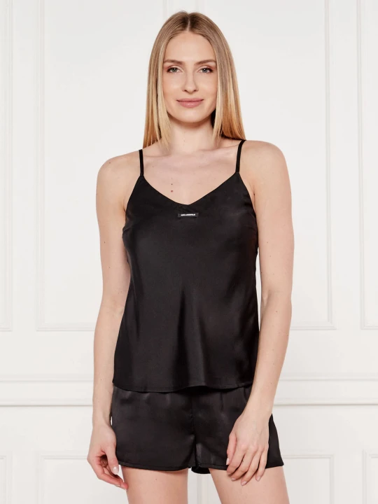 Zdjęcie produktu Karl Lagerfeld Satynowa piżama | Regular Fit czarny