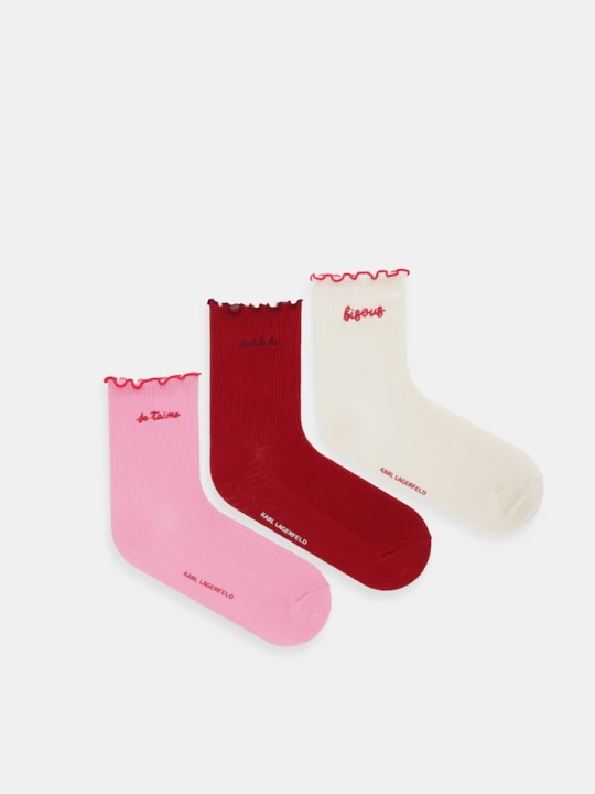 Zdjęcie produktu Karl Lagerfeld skarpetki KARL SLOGAN 3-pack różowy