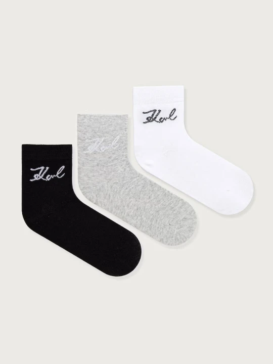 Zdjęcie produktu Karl Lagerfeld skarpety damskie z bawełną 3-pack czarny