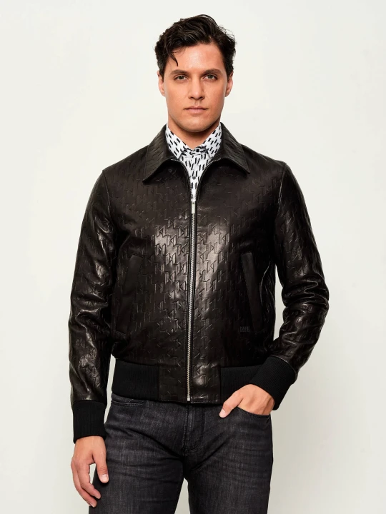 Zdjęcie produktu Karl Lagerfeld Skórzana kurtka | Regular Fit czarny