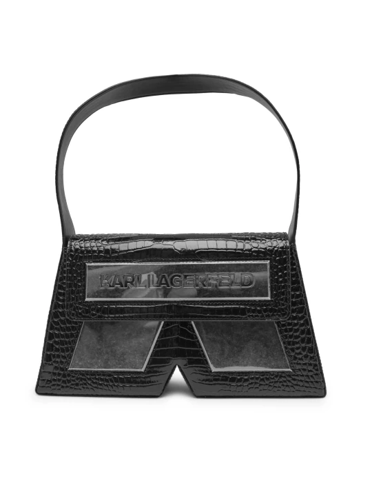 Zdjęcie produktu Karl Lagerfeld Skórzana torebka na ramię Essential czarny