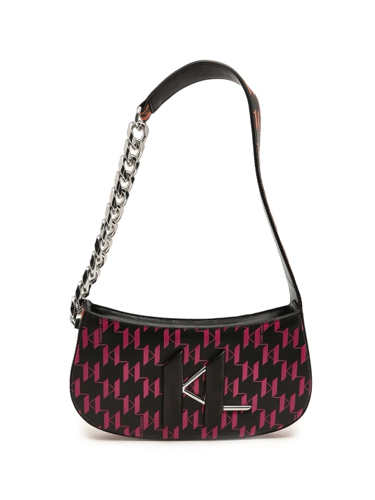 Zdjęcie produktu Karl Lagerfeld Skórzana torebka na ramię K / Saddle Chain Print czarny