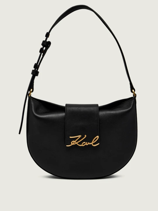 Zdjęcie produktu Karl Lagerfeld Skórzana torebka na ramię K / Signature czarny